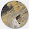 Designart - Marble Gold and Black - Glam Metal Circle Wall Art